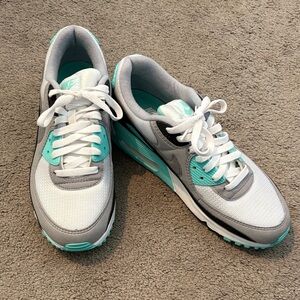Nike Women's White and Teal Sneakers